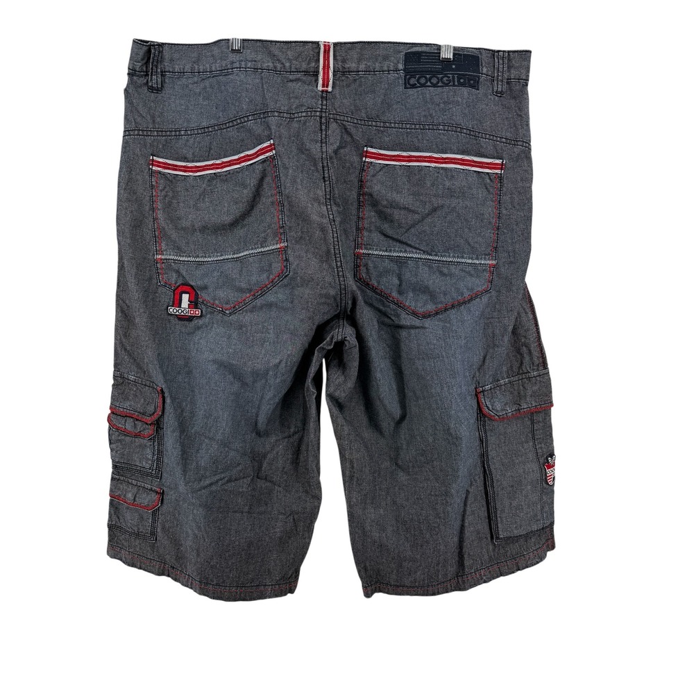 NEW COOGI Cargo Shorts Mens 44 Cargo Manhattan Wash Contrast Stitches HipHop Y2K